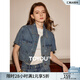 初語燙鉆牛仔外套女2025年春季新款短袖復(fù)古高級感小眾休閑上衣 牛仔藍(lán) M