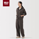 無印良品（MUJI）女式 毛圈寬版褲 女款休閑褲長褲闊腿褲 炭灰色 M