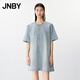 JNBY/江南布衣25夏新品連衣裙水洗A型短袖寬松休閑通勤5P4G10440 958/牛仔淺藍(lán) L