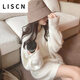 LISCN馬海毛白色毛衣女秋冬季中長(cháng)款溫柔風(fēng)慵懶寬松套頭軟糯針織衫上衣 白色*3218 均碼
