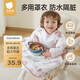 貝肽斯兒童罩衣一體式餐椅防濺衣寶寶吃飯防臟圍兜 萌兔環(huán)游75×38cm