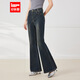 IEF/愛(ài)依服褲子2025秋季新款港式成熟通勤氣質(zhì)設計感喇叭牛仔褲 牛仔深藍 M