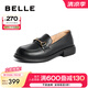 百麗（Belle）馬銜扣軟底樂(lè)福鞋女新商場(chǎng)同款百搭小皮鞋Z3B1DAA5預(yù)售 黑色 37 (235mm)
