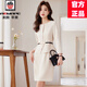 AEMAPE西裝連衣裙女2025春秋新款感氣質(zhì)高端職業(yè)正裝時(shí)尚修身顯瘦裙 米白色連衣裙(贈送腰帶) M (適合90-98斤)