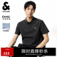 杰克·瓊斯（JACK&JONES）男裝25年精致虎頭刺繡涼感短袖polo衫男士夏季商務半袖翻領(lǐng)T恤 黑砂色E44 M
