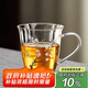 綠昌明玻璃茶杯單個(gè)日式主人杯無(wú)鉛加厚帶把手梅花家用小品茗杯功夫茶具