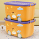 家用兒童衣物收納箱大容量寶寶玩具娃娃特大號整理盒圖書(shū)本儲物筐 活力橙【2個(gè)裝】+貼紙 特大號【56*37*30cm】