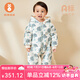 微獅牧尼嬰兒連體羽絨服冬季寶寶超萌保暖外出連帽哈衣爬服外套 豆綠【蓬松度800+更保暖】 80cm
