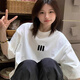 純棉重磅潮流白色短袖T恤女夏季新款寬松設計感韓系圓領(lǐng)半袖上衣 白色【常規純棉】 M （90-110斤）
