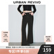 UR2025春季新款女裝休閑復古高腰水洗牛仔長(cháng)褲UWM850052 正黑 26