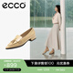 愛步（ECCO）豆豆鞋女 時尚潮流百搭尖頭百搭淺口樂福單鞋  型塑214283 裸色21428301211（牛皮） 37