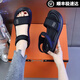 回力四季平底運(yùn)動涼鞋女2025夏季新款防滑軟底學(xué)生露趾學(xué)院風(fēng)魔術(shù)貼沙灘鞋 黑色 39