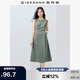 佐丹奴背心裙女夏季純色簡約壓褶收腰圓領(lǐng)無袖連衣裙13465343