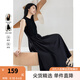 梵希蔓黑色法式優(yōu)雅超好看連衣裙女2025年春夏季裝百搭顯瘦小黑裙 M5685 黑色 L
