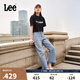 Lee涼涼褲25新品舒適直筒淺藍色女涼感牛仔褲潮流