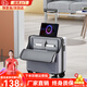 MCHNA KTCC【閃電發(fā)貨】多功能行李箱可登機箱男女小型拉桿箱旅行耐用密碼箱 太空銀【usb充電口+杯架】 20英寸 【輕便出行】