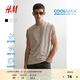 H&M男裝背心秋季運動健身涼感COOLMAX?運動坎肩無袖t恤1071837 白色 XL 180/116