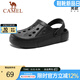 駱駝（CAMEL）洞洞鞋涼拖沙灘鞋男女情侶款漂流鞋 A122533037，黑色，男 42