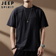 JEEP SPIRIT吉普短袖男士T恤男高端純棉半袖夏季圓領(lǐng)寬松打底衫潮牌上衣服