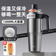 cica車(chē)載保溫杯tkk超大容量男士陶瓷內膽冰霸杯保冷運動(dòng)水杯壺子 冰川銀 1200ml【送冰格+茶倉】