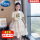 迪士尼（Disney）女童夏裝套裝裙2025新款公主裙兒童衣服女孩短袖夏季半身裙兩件套 杏色 140 尺碼9~10歲【130-140cm】