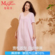 曼妮芬V領(lǐng)短泡泡袖裙裝舒適純棉睡裙女士家居服起居服20310873 100 粉色 L 165/92A
