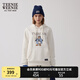 Teenie Weenie小熊加絨衛(wèi)衣女秋冬學院風休閑索羅娜連帽衛(wèi)衣套頭衫 象牙白 L (170)