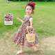 迪士尼女童夏裝碎花連衣裙夏季新品連衣裙子女童夏季2025新款兒童裝衣服