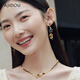 AJIDOU阿吉豆耳釘【線(xiàn)下商城同款】小眾原野風(fēng)仿水晶吊墜耳飾時(shí)尚潮流