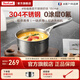 特福（Tefal）法式簡約304不銹鋼加厚奶鍋 嬰兒輔食鍋寶寶牛奶鍋熱奶小湯鍋 雅廚不銹鋼奶鍋 18cm