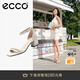 愛步（ECCO）一字帶涼鞋女 倪妮同款夏季高跟增高涼鞋羅馬涼鞋  塑雅213343 石灰色21334301378（牛皮革）   36 （偏大，建議選小一碼）
