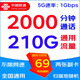 中國(guó)聯(lián)通5G大流量卡手機(jī)卡無(wú)線上網(wǎng)WIFI卡電話卡手表卡商旅卡全國(guó)通用5G高速卡 69元包2000分鐘+210G流量 極速1Gbps