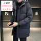 古德羅 GUDEILUO冬季新款中長款男士羽絨服連帽中青年百搭加厚防寒保暖外套 913黑色 2XL 適合125-145斤