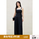 獨束大碼女裝拼接撞色氣質(zhì)顯瘦套裝2025春季新品吊帶休閑褲兩件套 褲子 L (尺碼：2)