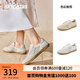 斯凱奇（Skechers）女鞋2025夏季新款蕾絲德訓(xùn)鞋舒適透氣百搭休閑板鞋185350 棕褐色/TAN 38