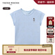 Teenie Weenie Kids小熊童裝24夏季款男寶寶圓領(lǐng)刺繡短袖休閑T恤 淺藍(lán)色 110 cm