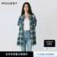 moussy 夏季新品美式復(fù)古風(fēng)格紋襯衫女010ISB30-8771 110藍(lán)色 均碼
