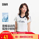 森馬（Semir）涼感T|短袖T恤女短款撞色V領(lǐng)夏季2025修身上衣運動風(fēng)109325100047