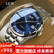 I&W CARNIVAL HWGUOJI[明星代言]瑞士品牌手表男機(jī)械表商務(wù)防水男士手表全自動(dòng)機(jī)械男表 銀藍(lán)條釘|進(jìn)口機(jī)芯|定制刻字