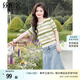絲柏舍2025夏裝新款女裝時(shí)尚正肩短袖條紋低圓領(lǐng)針織衫