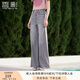 香影灰色牛仔闊腿褲女2025夏季新款水洗高腰寬松復古顯瘦直筒褲子 淺灰 L 165/88A/110-125斤