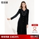 歌莉婭（GOELIA）長(zhǎng)袖連衣裙女新款設(shè)計(jì)感氣質(zhì)蝴蝶結(jié)絲絨小黑裙子1B1R4H150 00B黑色 L -