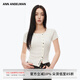 ANN ANDELMAN官方直營(yíng)不對(duì)稱短袖修身小開衫短袖修身毛針織外套女 白色 XS