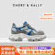 CHERY KALLY【叛逆足跡】輕奢高級感老爹鞋女款2025時尚增高厚底百搭休閑鞋 銀色 37