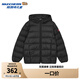Skechers斯凱奇小暖寶羽絨服男女童輕薄秋冬季新款兒童連帽外套L424K061 碳黑/0018 160 cm