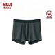 無印良品（MUJI）男式 萊賽爾 前封口 平角內(nèi)褲 褲頭四角褲 深灰色 2A 1條 M （170/80A）
