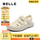百麗（Belle）簡約休閑勃肯鞋女2025夏新商場同款鏤空豬籠涼鞋D8C1DBH5 米白 38 (240mm)