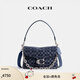 蔻馳（COACH）【七夕禮物】女士經(jīng)典標(biāo)志丹寧布Chain TABBY 鏈帶單肩包斜挎女包 LH/深藍色 混合色