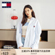 TOMMY JEANS【純棉牛津紡】25春夏女裝學(xué)院風(fēng)寬松落肩挺括襯衫外套20289 淺藍(lán)白條紋色0A7 S