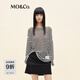 MO&Co.【active系列】針織衫2025秋新品醋酸混紡黑白條紋寬松MBE3SWT002 白黑條色 L /170